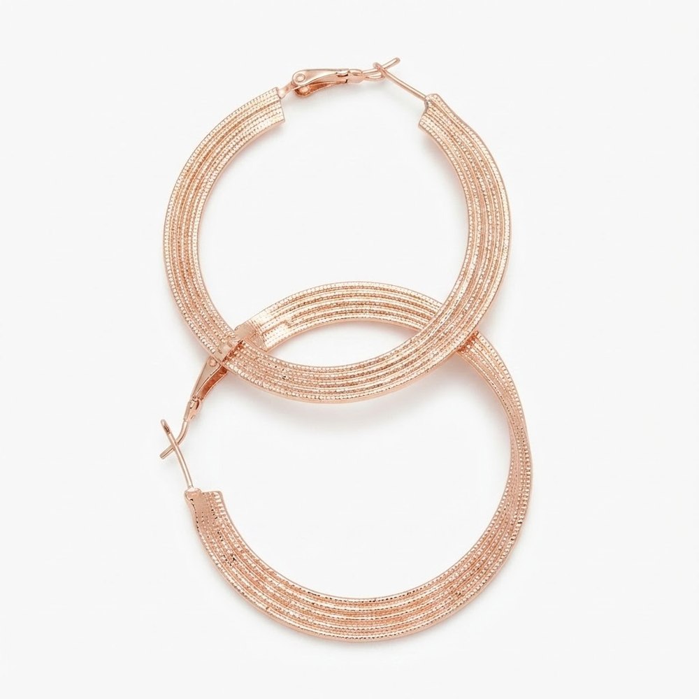 Argollas Multilínea en Oro · Estilo Chunky
