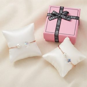 Brazalete de Perla y Cristal Cubo Aurora Boreal
