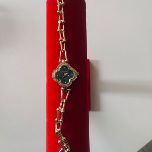 Reloj Eliyina de Trébol y Pulsera de Eslabones Estilo Cadena